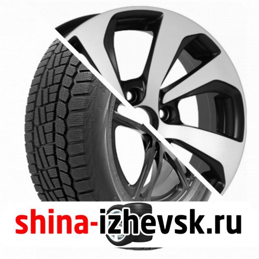 Колесо в сборе Viatti Brina зима (V-521) 185/65 R15 T 88 + RST R005 6xR15 4×100 ET50 DIA60.1 Матовый черный с полированной лицевой частью в Ижевске